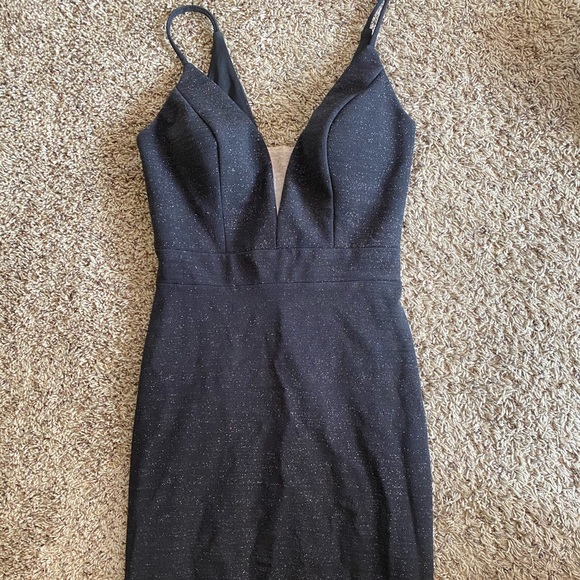 black glitter gown